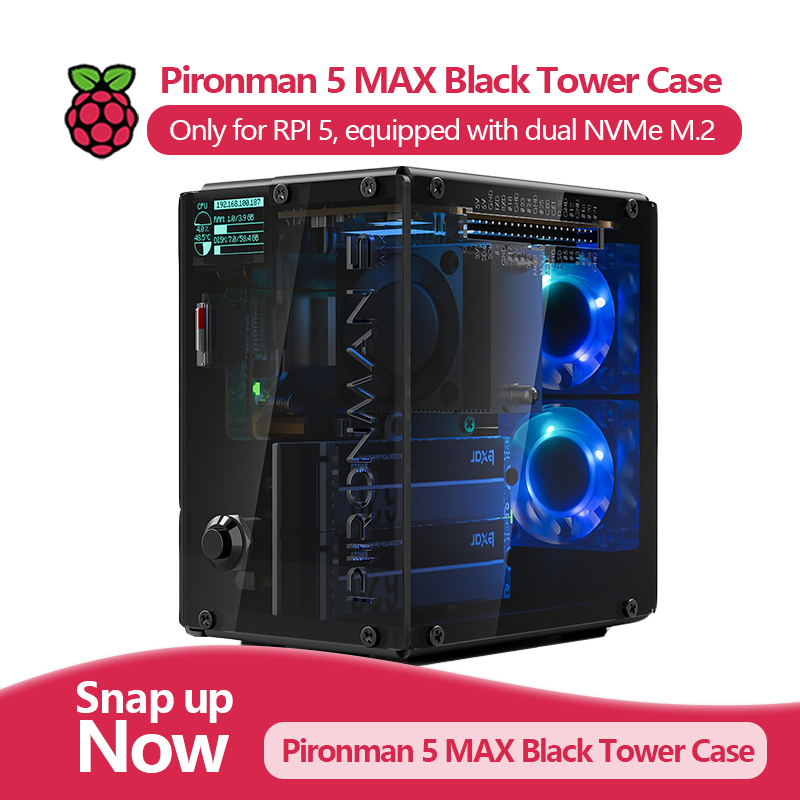 Pironman 5 MAX, Black Tower Ca - Argon One V3 M.2 Nvme Case 评论和价格